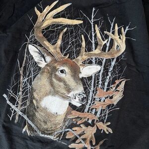 Vintage Fruit of the Loom T Shirt Mens XL USA Single Stitch Buck Forest 1990